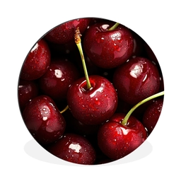 Rood - Fruit - Kersen Wandcirkel aluminium klein -3d