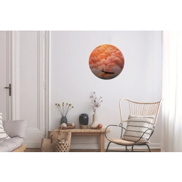 Zee - Boot - Wolken - Oranje Wandcirkel aluminium klein -woonkamer