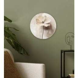 Bloem - Beige - Verf - Schaduw Wandcirkel kunststof plaat 5mm dik klein -sfeer3