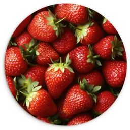 Aardbei - Fruit - Rood Wandcirkel plexiglas klein -3d