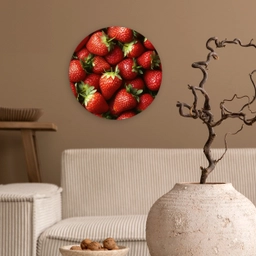 Aardbei - Fruit - Rood Wandcirkel plexiglas klein -sfeer1