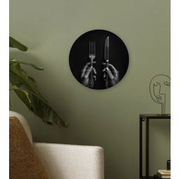 Bestek - Zwart - Wit Wandcirkel plexiglas klein -sfeer3