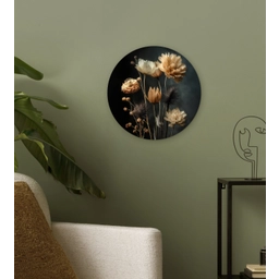 Boeket - Bloemen - Licht - Zwart Wandcirkel plexiglas klein -sfeer3