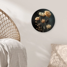 Boeket - Bloemen - Licht - Zwart Wandcirkel plexiglas klein -sfeer5