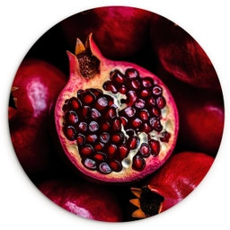 Granaatappel - Rood - Fruit Wandcirkel plexiglas klein -3d