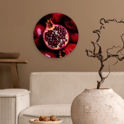Granaatappel - Rood - Fruit Wandcirkel plexiglas klein -sfeer1