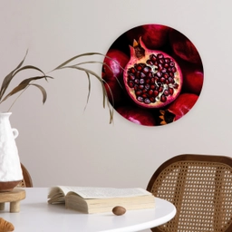 Granaatappel - Rood - Fruit Wandcirkel plexiglas klein -sfeer4