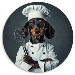 Hond - Garde - Kok Wandcirkel plexiglas klein -3d