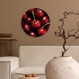 Rood - Fruit - Kersen Wandcirkel plexiglas klein -sfeer1
