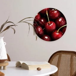 Rood - Fruit - Kersen Wandcirkel plexiglas klein -sfeer4