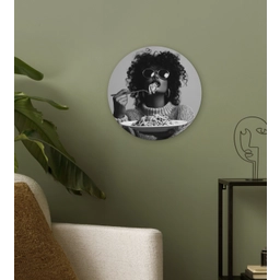 Vrouw - Pasta - Zwart - Wit Wandcirkel plexiglas klein -sfeer3