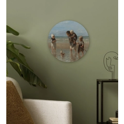 Kinderen der zee - Schilderij van Jozef Israëls Wandcirkel kunststof plaat 5mm dik klein -sfeer3