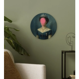 Kroon - Roze druipend verf - Portret Wandcirkel kunststof plaat 5mm dik klein -sfeer3