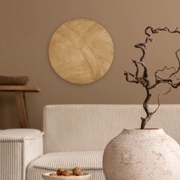 Structuur - Natuur - Kunst - Rotan Wandcirkel kunststof plaat 5mm dik klein -sfeer1