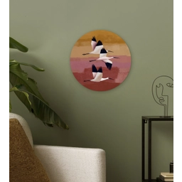 Vogels - Snavel - Abstract Wandcirkel kunststof plaat 5mm dik klein -sfeer3