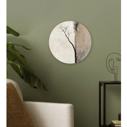 Wabi sabi - Plant - Beige Wandcirkel kunststof plaat 5mm dik klein -sfeer3