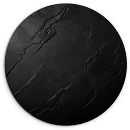 Zwart - Steen - Beton Wandcirkel kunststof plaat 5mm dik klein -3d