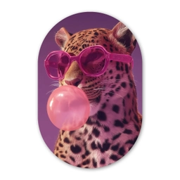 Panter - Zonnebril - Kauwgombel - Roze Wandcirkel Ovaal Glas middel -3d