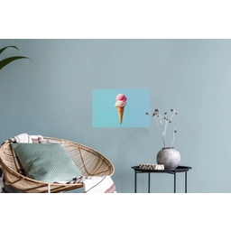 Bolletjes - Schepijs - Hoorntje - Blauw Muursticker klein -plant