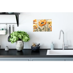 Klaprozen - Oranje - Mozaïek - Bladeren Muursticker klein -keuken