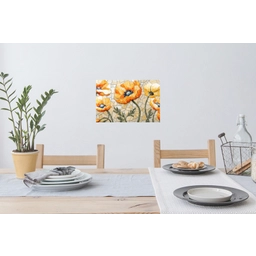 Klaprozen - Oranje - Mozaïek - Bladeren Muursticker klein -eettafel