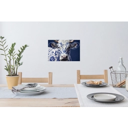 Koe - Delfts - Blauw - Artistiek Muursticker klein -eettafel