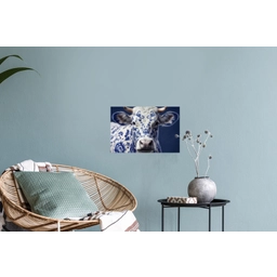 Koe - Delfts - Blauw - Artistiek Muursticker klein -plant