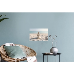 Stenen - Stapel - Zand - Zee Muursticker klein -plant