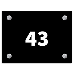 Effen - Zwart - Traditioneel Naambord Rechthoek middel -3d