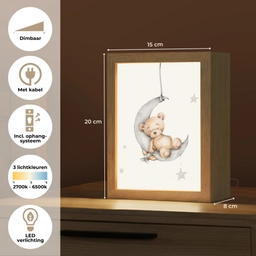 Beer - Maan - Sterren - Kinderen Light Box met kabel klein -USP_NL