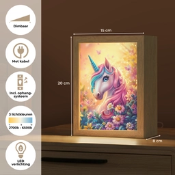 Eenhoorn - Roze - Kleurrijk - Sprookjesbos Light Box met kabel klein -USP_NL