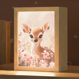 Hertje - Illustratie - Bloemen - Roze Light Box met kabel klein -zzz_3d_website