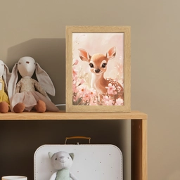 Hertje - Illustratie - Bloemen - Roze Light Box met kabel klein -sfeer2_kind