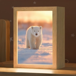 Ijsbeer - Sneeuw - Zonsopgang Light Box met kabel klein -zzz_3d_website