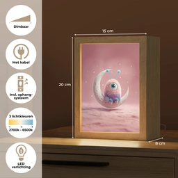 Maan - Monster - Roze Light Box met kabel klein -USP_NL