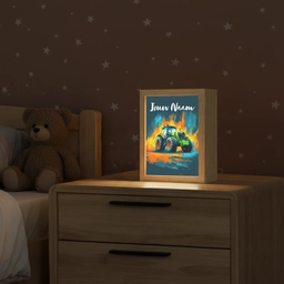 Abstract - Tractor - Groen Light Box met kabel (Kinderlampje) klein -sfeer1_kind