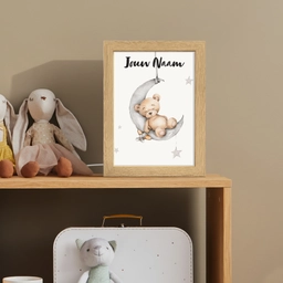 Beer - Maan - Sterren - Kinderen Light Box met kabel (Kinderlampje) klein -sfeer2_kind