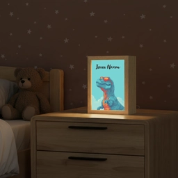 Dino - Blauw - Zonnebril - Wolken Light Box met kabel (Kinderlampje) klein -sfeer1_kind