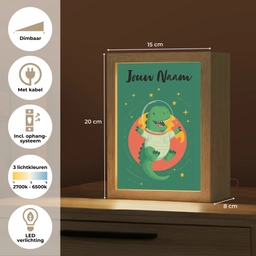 Dino - Groen - Planeet Light Box met kabel (Kinderlampje) klein -USP_NL