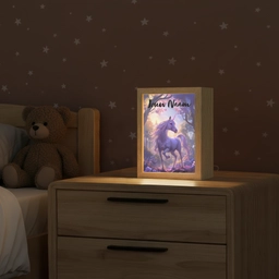 Eenhoorn - Paars - Sprookje - Fantasy dier Light Box met kabel (Kinderlampje) klein -sfeer1_kind