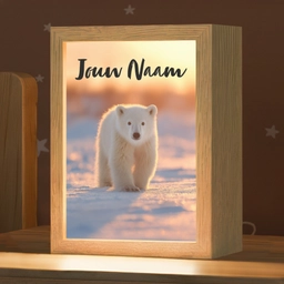 Ijsbeer - Sneeuw - Zonsopgang Light Box met kabel (Kinderlampje) klein -zzz_3d_website