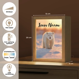 Ijsbeer - Sneeuw - Zonsopgang Light Box met kabel (Kinderlampje) klein -USP_NL