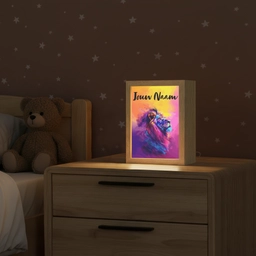 Leeuw - Verf- Kleuren - Dier Light Box met kabel (Kinderlampje) klein -sfeer1_kind