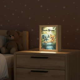 Olifant - Tijger - Bos - Jungle Light Box met kabel (Kinderlampje) klein -sfeer1_kind