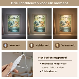 Olifant - Tijger - Bos - Jungle Light Box met kabel (Kinderlampje) klein -USP_lichtkleurNL