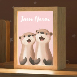 Otters - Glimlach - Bruin Light Box met kabel (Kinderlampje) klein -zzz_3d_website