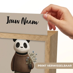 Panda - Blauwe bloemen - Zachtheid Light Box met kabel (Kinderlampje) klein -USP_websiteprintNL