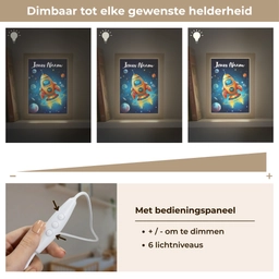 Raket - Ruimte - Planeten - Kinderen - Jongen Light Box met kabel (Kinderlampje) klein -USP_dimbaarNL