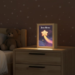 Ster - Gezichtje - Lichtgevend Light Box met kabel (Kinderlampje) klein -sfeer1_kind