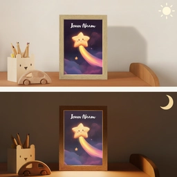 Ster - Gezichtje - Lichtgevend Light Box met kabel (Kinderlampje) klein -sfeer3_kind